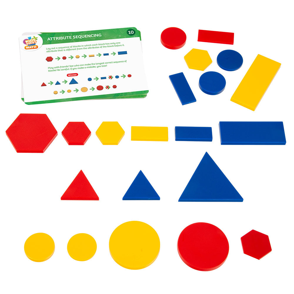 Kids First Math: Attribute Blocks Math Kit with Activity Cards STEM Thames & Kosmos   