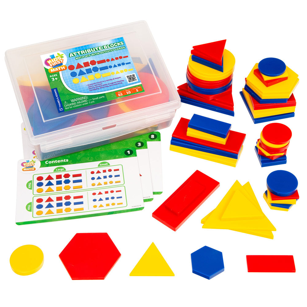 Kids First Math: Attribute Blocks Math Kit with Activity Cards STEM Thames & Kosmos   